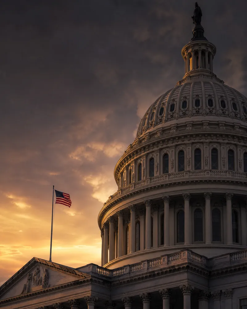 US Capitol dome in early evening light